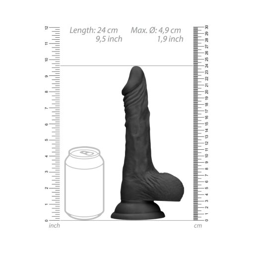 Realrock Skin 9 In. Dildo With Balls Black - Image 9