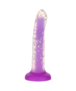 Addiction Rave 8 In. Bendable Glow-In-The-Dark Silicone Dildo Purple Confetti