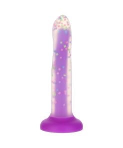 Addiction Rave 8 In. Bendable Glow-In-The-Dark Silicone Dildo Purple Confetti