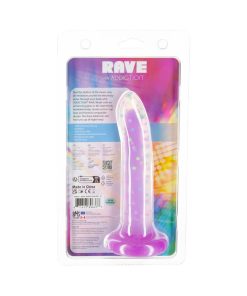 Addiction Rave 8 In. Bendable Glow-In-The-Dark Silicone Dildo Purple Confetti
