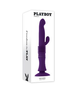 Playboy Hoppy Ending Rechargeable Silicone Thrusting Rabbit Vibrator Acai