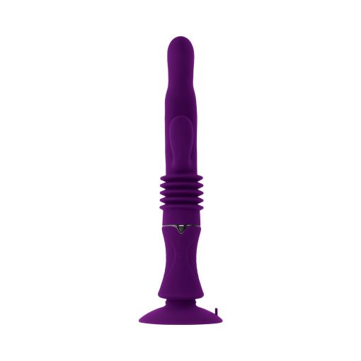Playboy Hoppy Ending Rechargeable Silicone Thrusting Rabbit Vibrator Acai - Image 6