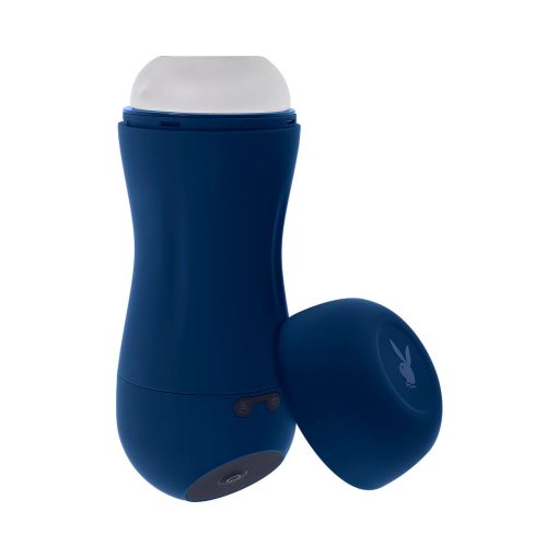 Playboy Gusto Rechargeable Sucking Vibrating Stroker Navy - Image 5