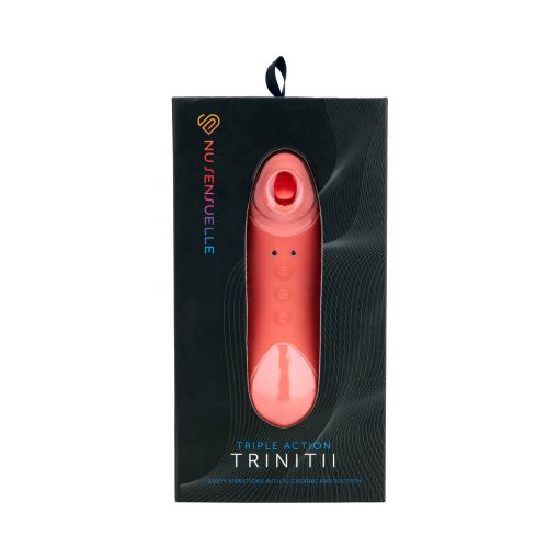 Nu Sensuelle Trinitii 3-In-1 Suction Tongue Vibe Coral