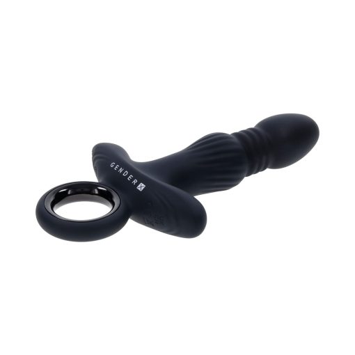 Gender X Slayer Rechargeable Ring Thruster Vibe Silicone Black - Image 7