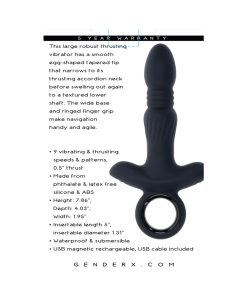 Gender X Slayer Rechargeable Ring Thruster Vibe Silicone Black