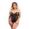 Fantasy Lingerie Floral Lace Sweetheart Neckline Corset With G-String Xl