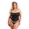 Fantasy Lingerie Mesh Corset With Zipper Front And G-String 2Xl