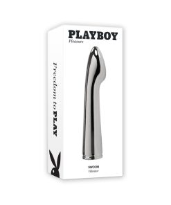 Playboy Swoon Rechargeable Vibrator Aluminum Platinum