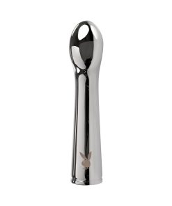 Playboy Swoon Rechargeable Vibrator Aluminum Platinum