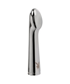 Playboy Swoon Rechargeable Vibrator Aluminum Platinum