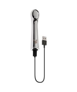 Playboy Swoon Rechargeable Vibrator Aluminum Platinum