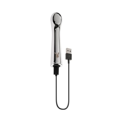 Playboy Swoon Rechargeable Vibrator Aluminum Platinum - Image 7