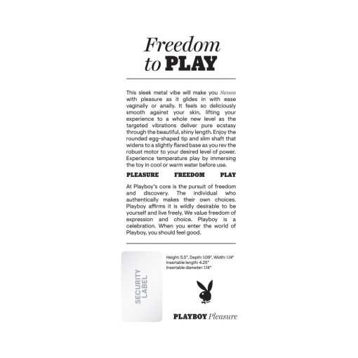 Playboy Swoon Rechargeable Vibrator Aluminum Platinum - Image 8