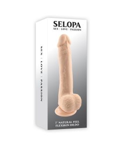 Selopa Natural Feel Flexskin Bendable Dildo With Moving Material 7 In. Light