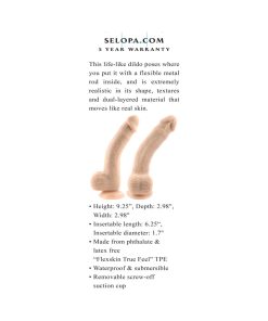 Selopa Natural Feel Flexskin Bendable Dildo With Moving Material 7 In. Light
