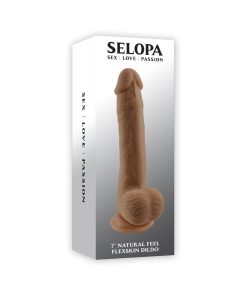 Selopa Natural Feel Flexskin Bendable Dildo With Moving Material 7 In. Dark