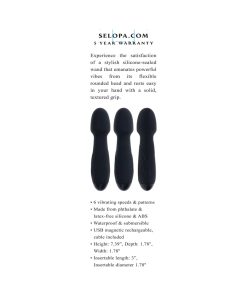 Selopa Power Trip Rechargeable Vibrating Wand Silicone Black