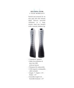 Selopa Silverado Rechargeable Vibrator Abs Plastic & Silicone Silver/Black