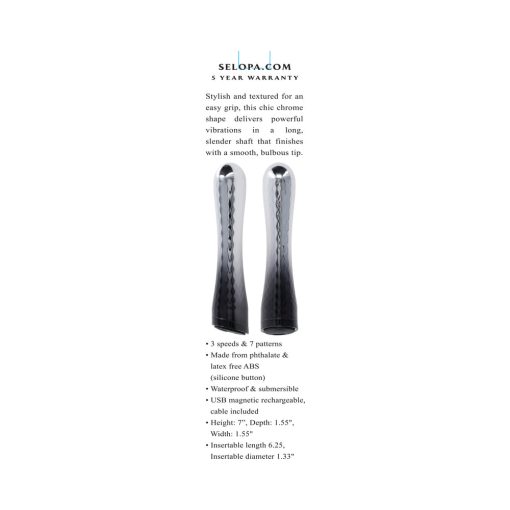 Selopa Silverado Rechargeable Vibrator Abs Plastic & Silicone Silver/Black - Image 10