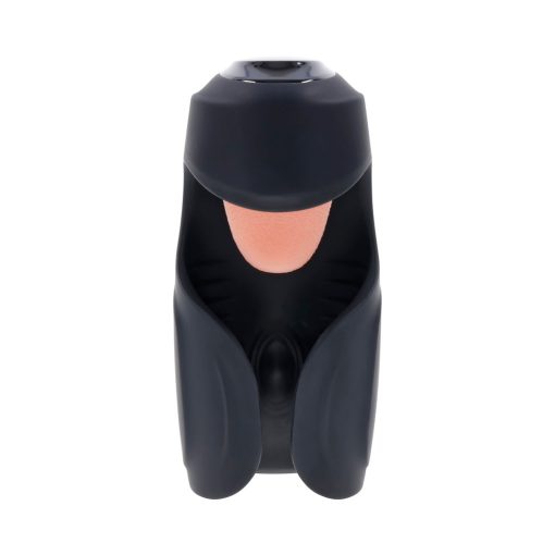 Zero Tolerance Lick The Tip Rechargeable Vibrating Thumping Stroker Silicone Black - Image 2