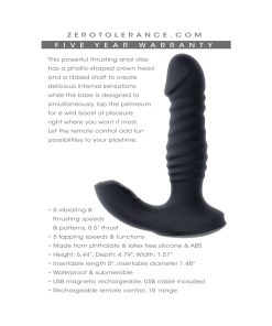 Zero Tolerance Striker Thrusting Anal Vibrator with Remote – Black