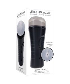 Zero Tolerance Hold Tight Rechargeable Vibrating Squeezeable Cannister Stroker Tpe Black/Clear
