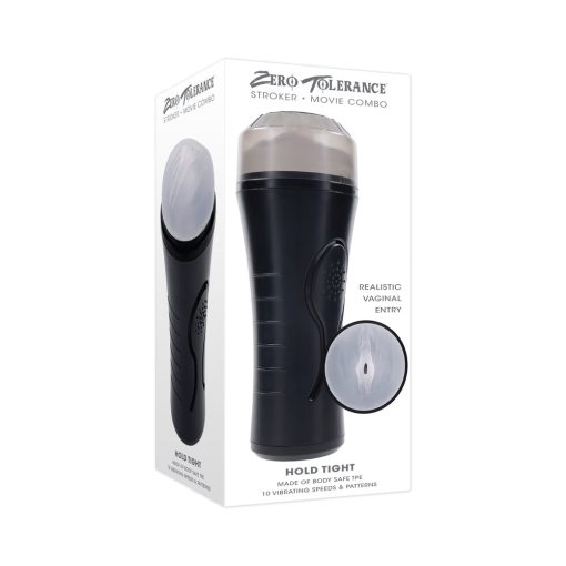 Zero Tolerance Hold Tight Rechargeable Vibrating Squeezeable Cannister Stroker Tpe Black/Clear