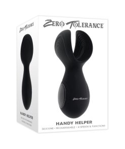 Zero Tolerance Handy Helper Rechargeable Vibrating Stroker Silicone Black