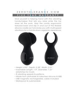 Zero Tolerance Handy Helper Rechargeable Vibrating Stroker Silicone Black