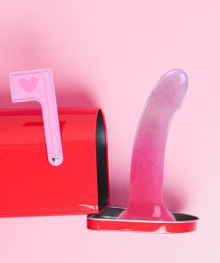 Love To Love Dildolls Sunrise 6 In. Silicone Dildo With Multicolor Star Glitter Pink/Purple