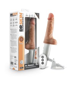 Dr. Skin Silicone Dr. Hammer Thrusting Dildo With Handle 7 In. Beige