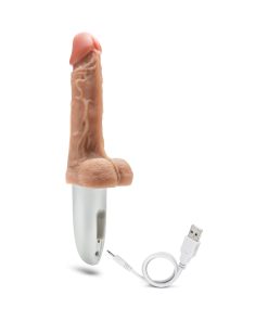Dr. Skin Silicone Dr. Hammer Thrusting Dildo With Handle 7 In. Beige