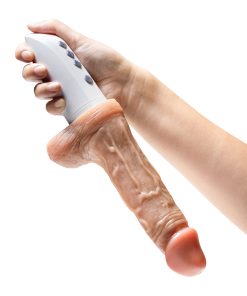 Dr. Skin Silicone Dr. Hammer Thrusting Dildo With Handle 7 In. Beige