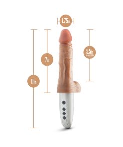 Dr. Skin Silicone Dr. Hammer Thrusting Dildo With Handle 7 In. Beige