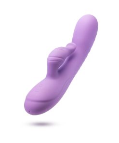 Blush Evelyn Rabbit Vibrator – RumbleTech Dual Stim (Purple, Waterproof)