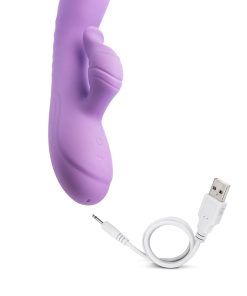 Blush Evelyn Rabbit Vibrator – RumbleTech Dual Stim (Purple, Waterproof)