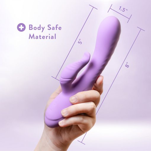 Blush Evelyn Rabbit Vibrator – RumbleTech Dual Stim (Purple, Waterproof) - Image 6