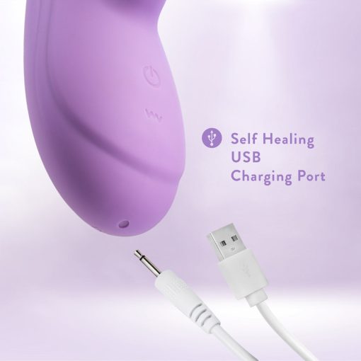 Blush Evelyn Rabbit Vibrator – RumbleTech Dual Stim (Purple, Waterproof) - Image 8