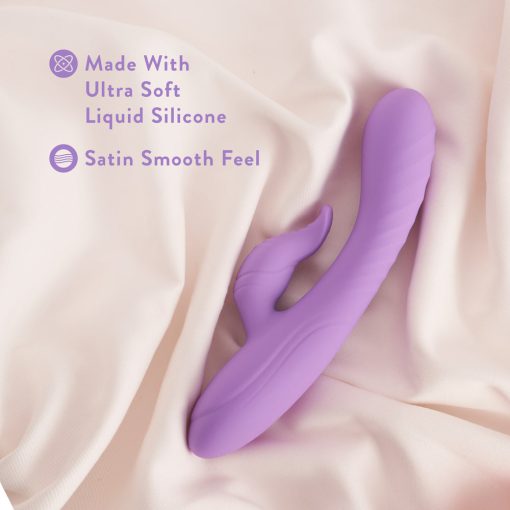 Blush Evelyn Rabbit Vibrator – RumbleTech Dual Stim (Purple, Waterproof) - Image 9