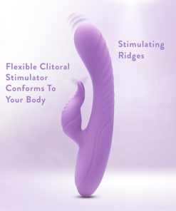 Blush Evelyn Rabbit Vibrator – RumbleTech Dual Stim (Purple, Waterproof)