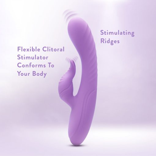 Blush Evelyn Rabbit Vibrator – RumbleTech Dual Stim (Purple, Waterproof) - Image 11