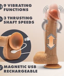 Dr. Skin Silicone Dr. Phillips Thrusting Dildo 8.5 In. Tan