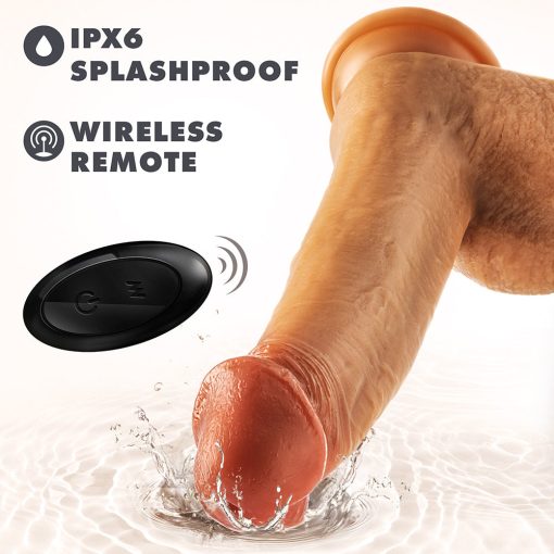 Dr. Skin Silicone Dr. Phillips Thrusting Dildo 8.5 In. Tan - Image 10