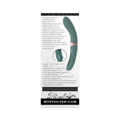 Evolved Chick Flick Rechargeable Vibrator With Flicker Silicone Mint - Image 12