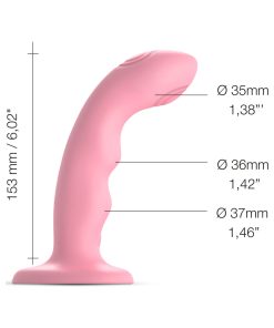 Strap-On-Me Tapping Dildo Wave Coral Pink