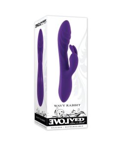 Evolved Wavy Rabbit – Rechargeable Dual Stimulator Vibrator (Purple)