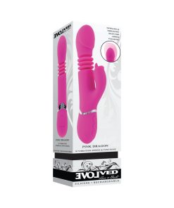 Evolved Pink Dragon Thrusting Dual Vibrator – Rechargeable, Waterproof