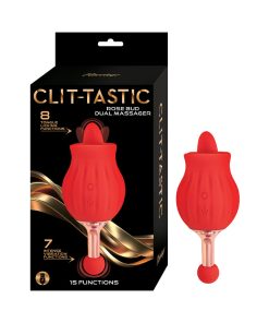 Clit-Tastic Rose Bud Dual Massager Red