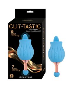Clit-Tastic Rose Bud Dual Massager Blue